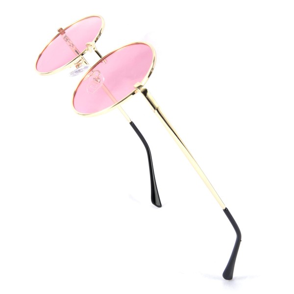 FEISEDY Retro Round Polarized Sunglasses Women Men Spring Hinge Metal