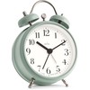 Acctim Shefford Analogue Faux Double Bell Small Alarm Clock (Sage)