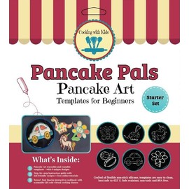 Pancake Pals for Kids - Set of 6 Pancake Art Templates Children + Bonus Interactive Cookbook w/QR Codes to Access Free Virtual Follow-Along Cooking Classes (Pancake PALS - Starter Set)