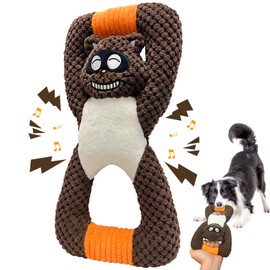 Tug of War Dog Toys, Puppy Toys, Squeaky Dog Toy, Puppy Teething Chew Toys, Plush Indestructible Durable Tough Dog Toys for Small Dogs, Interactive Dog Toys for Small Medium Large Dog Breeds (Raccoon)