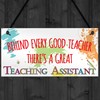 RED OCEAN Behind Teacher Great Teaching Assistant Hanging Plaque End