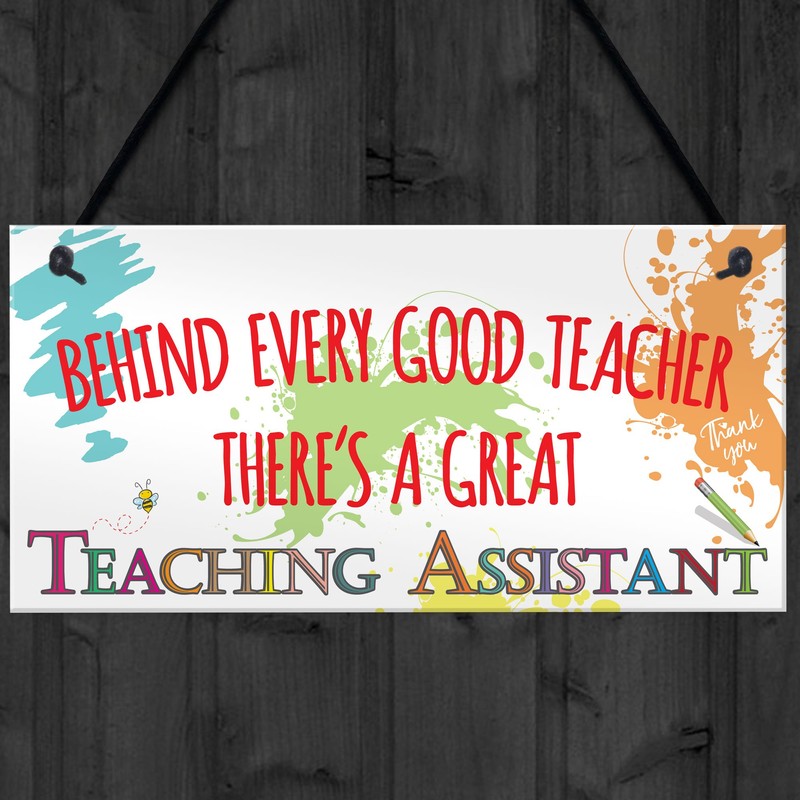 RED OCEAN Behind Teacher Great Teaching Assistant Hanging Plaque End
