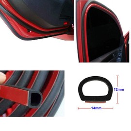 Supmico 4 m x 14 mm x 12 mm car door seal, car door seal, edge protection, rubber seal, edge protection, D style car