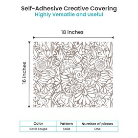 Con-Tact Brand Creative Covering, Self-Adhesive Shelf Liner, Multi-Purpose Vinyl Roll, Easy to Use and Apply, 18'' x 16', Batik Taupe