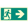 Sign, Arrow Right, Glow Rp, External Height 150mm, External Width 300mm, Sign Colour White on Green, Sign Legend Fire Exit Arrow Right, Sign Material Plastic - Photoluminescent, Sign Type Emergency Ex