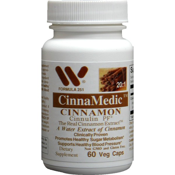 Wonder Labs CinnaMedic Cinnamon | Cinnulin PF Real Cinnamon Extract Clinically Studied and Proven - 120 Veg Caps (2x60)
