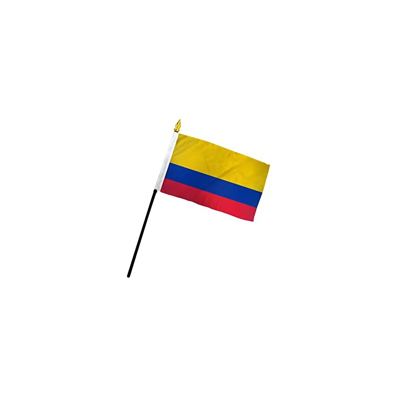 Colombia 4x6in Stick Flag - 1 dozen pack