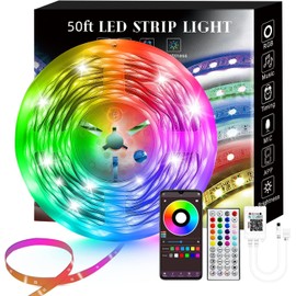 400FT Outdoor led Strip Lights Waterproof IP67 led Lights Smart Phone Control, Sync to Music with 44 Key Remote Controller LED Lights for Bedroom,Christmas Lights decration (Multi-Colored, 400FT)