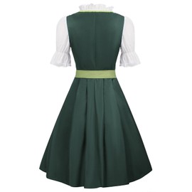 JASAMBAC Women's Dirndl 3-Piece Oktoberfest Dirndl Costume Dress Dirndl Dresses Carnival Oktoberfest Party Costume, Army Green