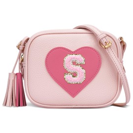 KKXIU Kids Purse Toddler Gifts for Girls and Women Vegan Leather Crossbody Bag with Tassel, S, Cute