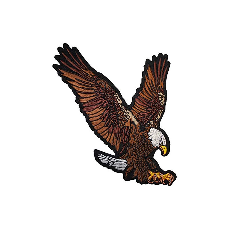 Bald Eagle Embroidered 10.5" Extra-Large Sew-On Patch for Backpacks, Jackets,