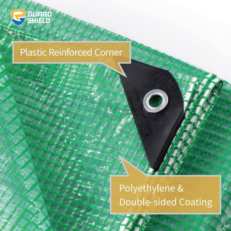 GUARD SHIELD Clear Green Tarp Heavy Duty 6x8 Feet Waterproof