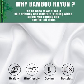 Body Cooling Pillow Cases Cover, Bamboo Rayon White Body Pillowcases with Zipper Closure, Cool and Breathable Pillow Case for Hot Sleepers and Night Sweats, 20x54 inches