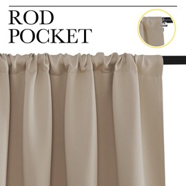 NICETOWN Blackout Curtains for Living Curtains, Taupe, Set of 2, 52 by 63 Inch, Window Treatment Blackout Curtain Panels, Home Decor Thermal Insulated Solid Drapes for Bedroom