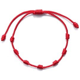 BRACO Red Evil Eye Protection Bracelet | 7 Knots | Kabbalah | Red Band | Lucky Bracelet | Women and Men | Amulet Adjustable Handmade, Standard, Thread, Standard, Thread, thread