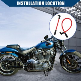 Hihaha 10.4mm 10mm Spark Plug Wire Kit for Harley Big Twin FXD Dyna Softail/Motorcycle Spark Plug Wires/Durable Silicone / 2pcs Red