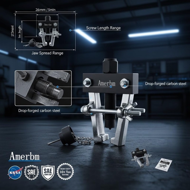 Amerbm Heavy Duty Pitman Arm Puller Adjustable Jaws Bearing Puller
