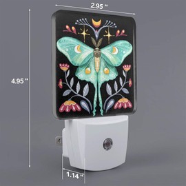 Led Night Light, Moth Decorative Plug in Nightlights,with Smart Auto Dusk to Dawn Night Light for Bedroom, Kitchen, Nursery, Bathroom