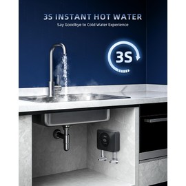 APUS Tankless Water Heater Electric 240V, 4500W Instant On Demand Hot Water Heaters, Under Sink Point of Use Water Heater, LED Digital Display, Ultra Compact for Kitchen, Bathroom, Laundry, RVs