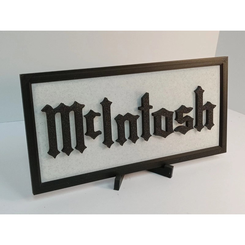 McIntosh Subdued Classical Design McIntosh Lettering Sign in Black on