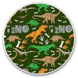 Awesome Vinyl Stickers (Set of 2) 15cm - Rustic Dinosaur T-Rex Dino Kids Fun Decals for Laptops,Tablets,Luggage,Scrap Booking,Fridges #14739