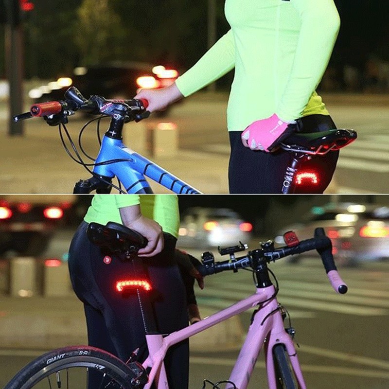 LED Bicycle Wireless USB Charging Smart Rear Light Turn Signal