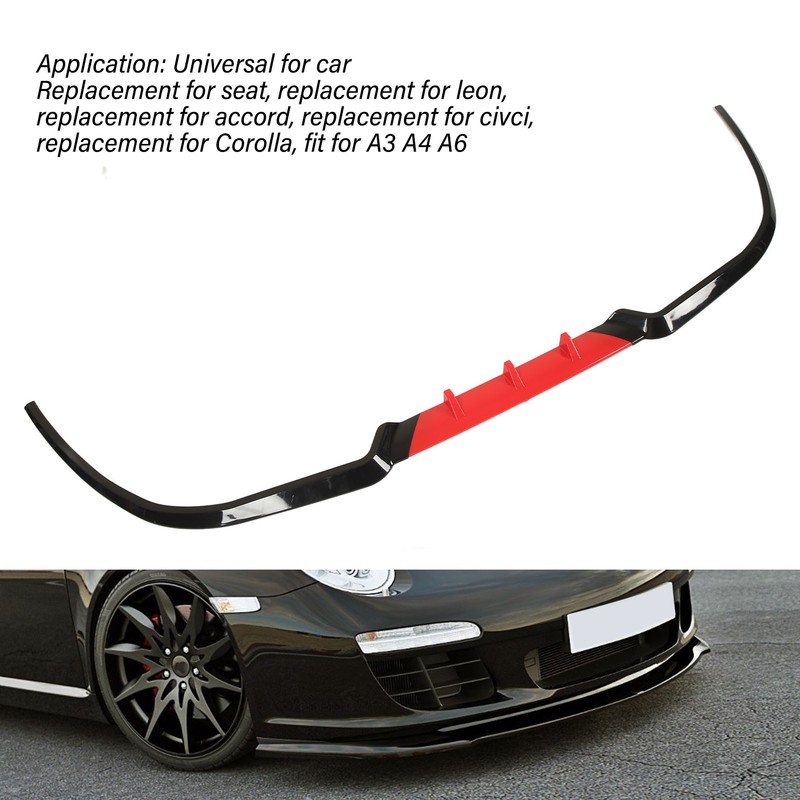 3PCS Front Bumper Splitter Tough Delicate Corners Bumper Lip Spoiler