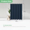 Dynamene Boho Farmhouse Shower Curtain, Navy Blue Fabric Tufted Chevron