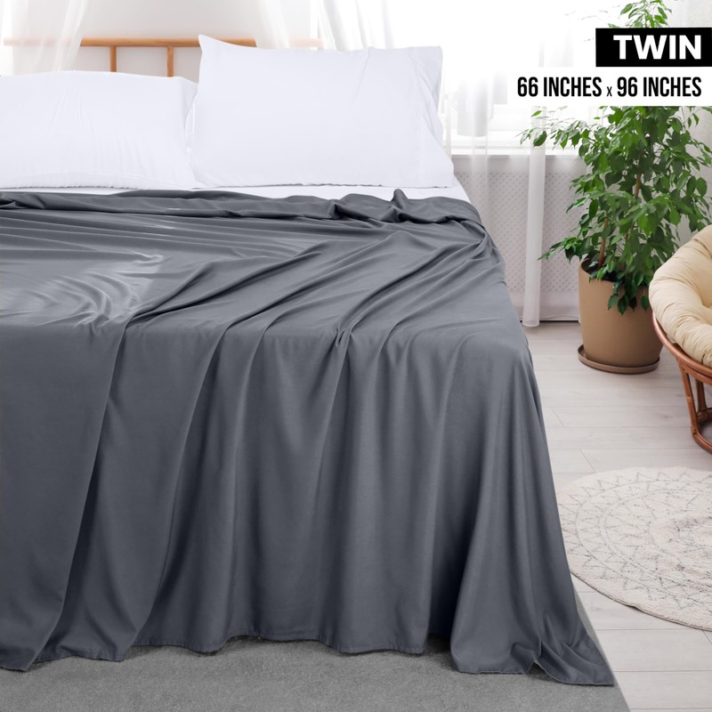 Utopia Bedding Flat Sheet - Soft Brushed Microfiber Fabric -