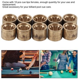 Zunate Pool Cue Ferrules, 9/9.5/10 mm Pool Billiard Cues Tips Copper Pool Cue Shaft Ferrule Replacement for Pool Table Billiard Pool Cue Care(9.5MM [with teeth])