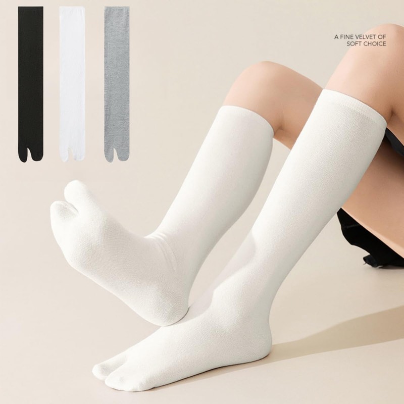 Weuiean CEZC-12 Women's 2 Toe Socks, High Socks, Set of