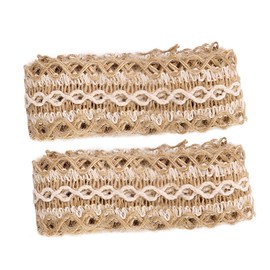 2rolls Burlap Ribbon Roll Meters Natural Jute for Diy Crafts Wedding Party Christmas Decoration Versatile for Home Decor and Accessories