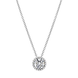 Lafonn Birthstone Sterling Silver Platinum Plated Lassire APRIL Necklace (1.05 CTTW)