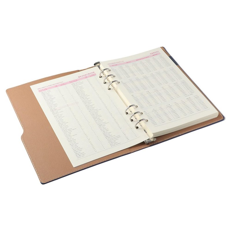 allcoupon A5 Refillable Leather Notebook, Blue Hardcover Notebook Daily Planner,