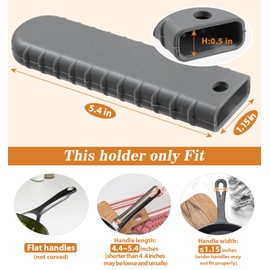 Webake Cast Iron Handle Cover, Silicone Hot Handle Cover Holder Sleeve for Small Cast Iron Skillet Pot Pan Handle Covers 5.4" x 1.15" x 0.5" (3 Pack)