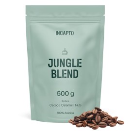Incapto Jungle Blend Whole Bean Coffee 500g | Rich Aroma and Flavor | Blend of Origins – Guatemala, Brazil, and Peru | 100% Arabica | Specialty Coffee 80 SCA Points | Natural and Artisan Roast