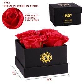 Covilim Candied Flowers in Elegant Box - Gift for Mom, Wife, Girlfriend - Mothers Day, Birthday, Anniversary - Red Preserved Blooms Gift for Women