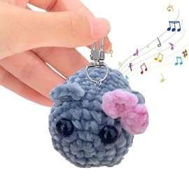 REGAPOG Sad Hamster with Sound, Hamsti Key Ring, Hamster Meme with Violin Sound, Hamsti with Sound, Hand Knitted Sad Hamster Cuddly Toy, Courage Gift for Friends, Partner (1 Piece), 1pcs