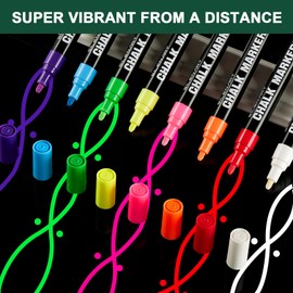 SILENART Liquid Chalk Markers - 8 Vibrant Colors - Chalkboard Markers for Blackboard Glass Window Car Dry Erase Board Acrylic Calendar Board Whiteboard- Wet Erase