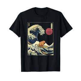 Capybara Surfer Capybara Kanagawa Wave Funny Surf Animal T-Shirt