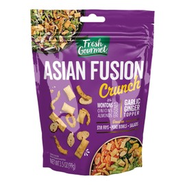 Fresh Gourmet Garlic & Asian Crunch Variety Pack includes Garlic Pepper Crispy Onions, Wonton Strips & Asian Fusion Crunch Perfect for Salads, Stir-Fries & More, 3.5 oz Each (Pack of 3)