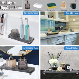 Aswalling Instant Dry Sink for Bathroom and Kitchen Soap Dishes, Kieselguhr Base Holder for Rapid Water Evaporation (White)