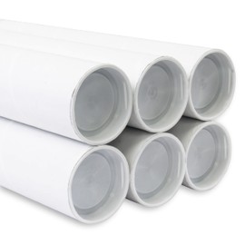 MagicWater Supply Mailing Tube 2 in x 9 in White - 6 Pack - for Shipping and Storage of Posters, Arts, Crafts, and Documents
