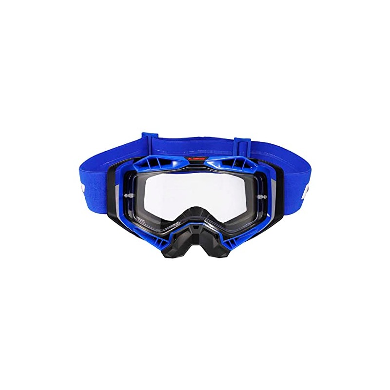 LS2 Helmets Aura Goggle (Black/Blue with Clear Lens)
