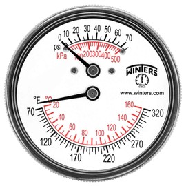 Winters Instruments TTD401 Steel Dual Scale Tridicator Thermometer