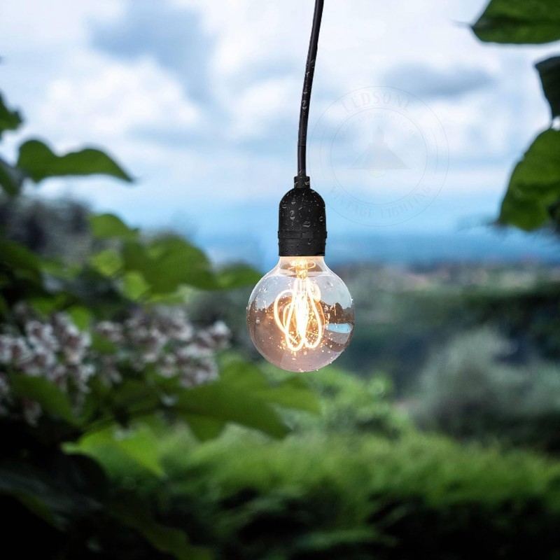 LEDSone 2m Pendant Light, E27 Rainproof Lamp Holder IP65 Indoor/Outdoor