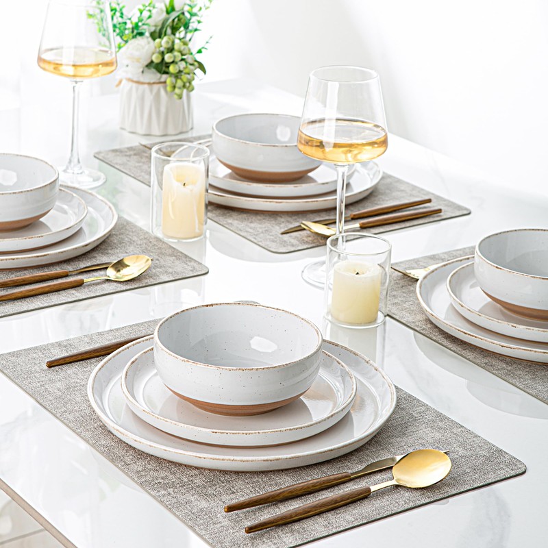 AmorArc Ceramic Dinnerware Sets for 4, 12 Pieces Handpainted Plates