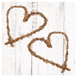 Factory Direct Craft Natural Grapevine Heart Wreaths Group of 2 - for Valentines Day Decorating and Everyday Home Decor (12 Inches H)