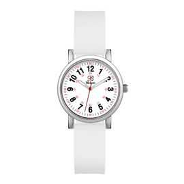 Blekon Original Petite Nurse Watch for Medical Professionals and Students,Various Scrub Colors,Small Easy Read Dial, SILVER/WHITE, Blekon Collections Petite Nurse Watch