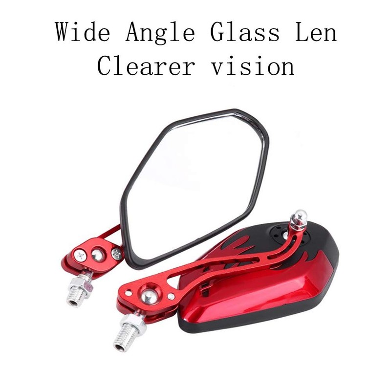ESUPPORT Red Motorcycle Motorbike 8mm 10mm Rearview Side Mirror ATV